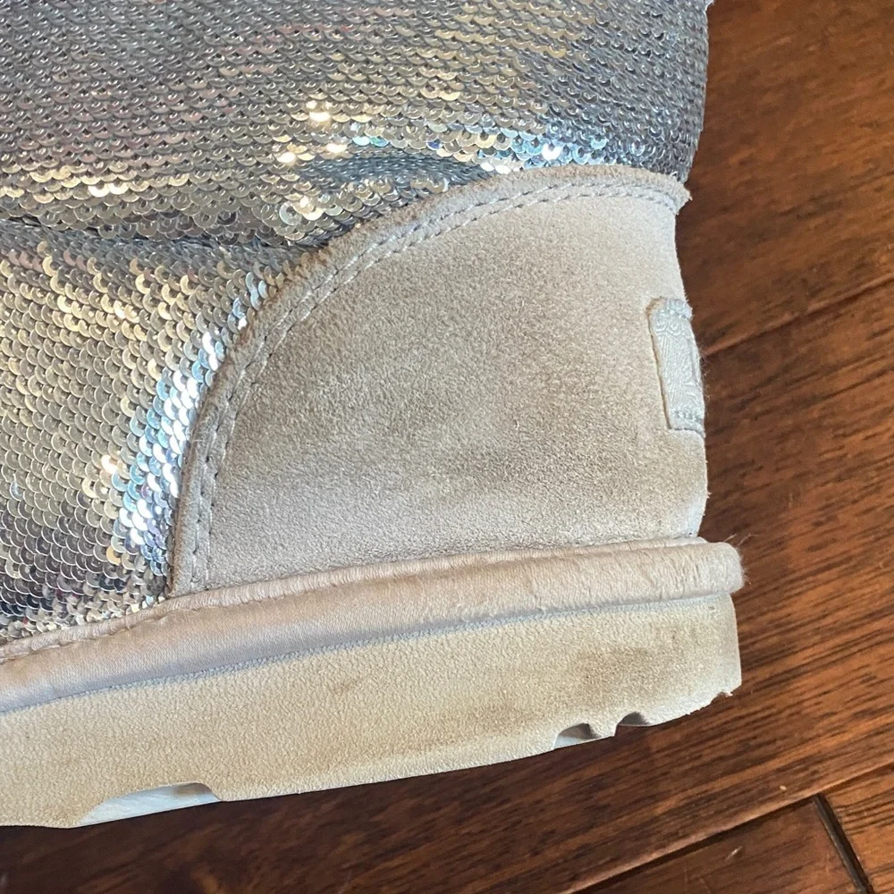 UGG Kids Shimmering Silver Boots